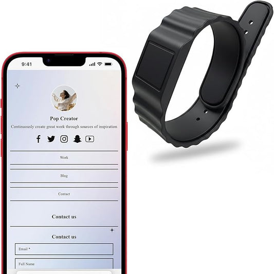 Digital Business Card Wristband - NFC Business Card - Social Media Sharing & Instant Contact - Tap to Share NFC - Suitable for Office, Social Media, Campus, for iOS & Android - 1pc