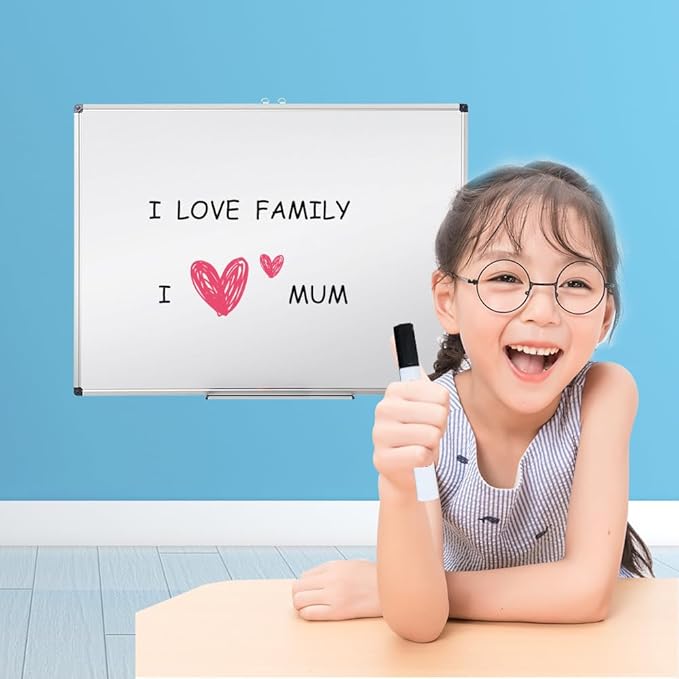 XIWODE 18x24 Inch Magnetic Dry Erase Whiteboard，Silver Aluminum Frame Wall-Mounted for Home School Office Conference Room