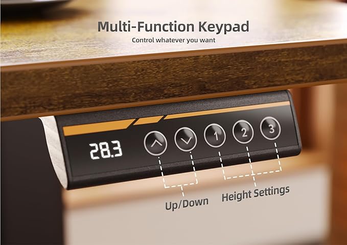 Claiks Standing Desk with Drawers, 48 x 24 Inches Electric Standing Desk Adjustable Height, Sit Stand Up Desks Computer Workstation, Rustic Brown
