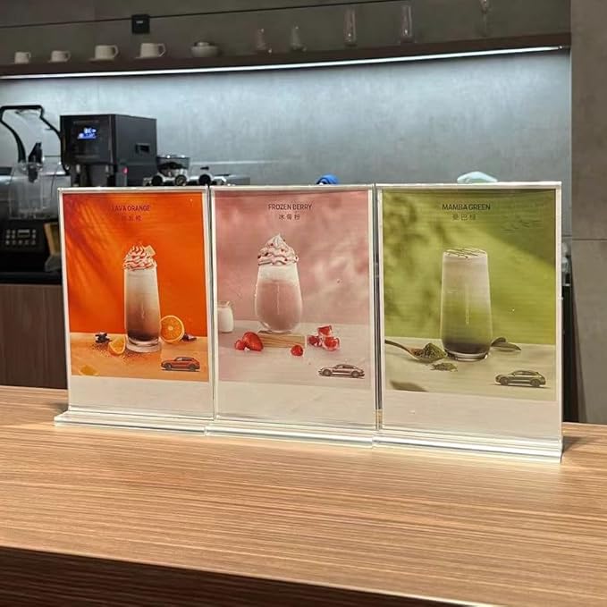 newnewshow 8.5x11 Acrylic Sign Holder 3 Pack Vertical Double-Sided Display (Optional 8.5x11 8.5x5.5 5x7 Horizontal and Vertical)