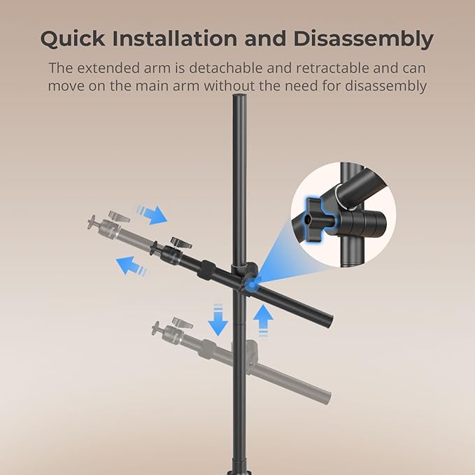 SMALLRIG Camera Desk Mount, Overhead Camera Arm Stand for Desk with 360° Ball Head,for DSLR Cameras, Cell Phones, Lights, Microphones