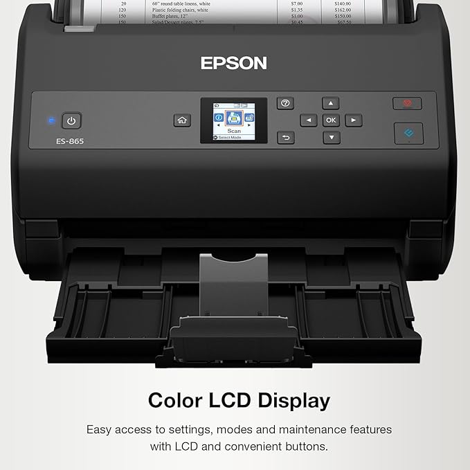 Epson Workforce ES-865 High Speed Color Duplex Document Scanner with Twain Driver
