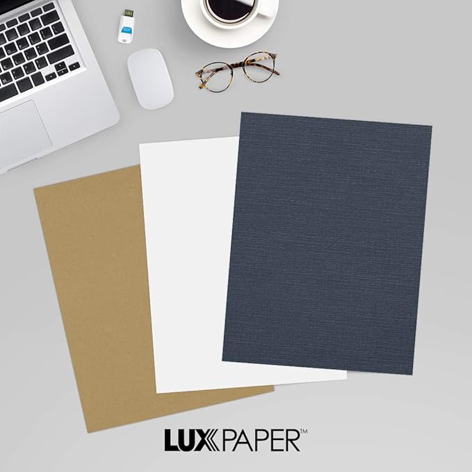 LUXPaper 8.5" x 11" Cardstock | Letter Size | Nautical Blue Linen | 100lb. Cover | 1,000 Qty