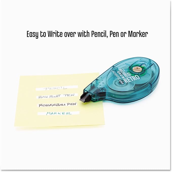 Tombow 68723 MONO Retro Correction Tape, Assorted Colors, 10-Pack. Colorful, Easy To Use Applicator for Instant Corrections
