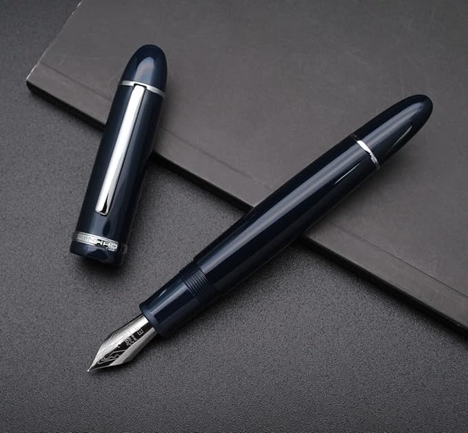 JINHAO X159 Fountain Pen (EF Nib 0.38mm, Dark Blue with Silvery Clip)