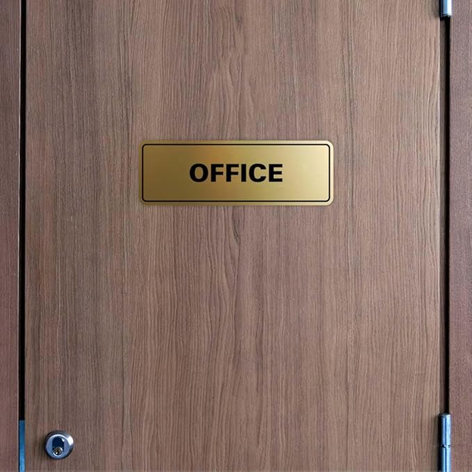 Signs ByLITA Standard Office Sign - Professional Business Signage - Easy to Install (Walnut) - Medium 1 Pack