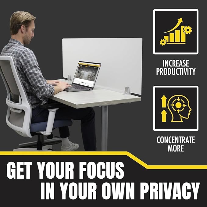 OBEX Clear Acrylic Desk Mounted Privacy Panel, 12" x 60", Clear