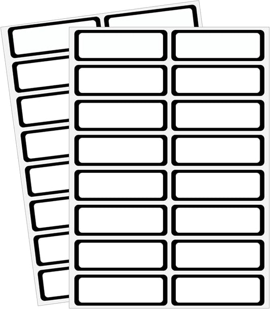 STARLIBOO Removable Freezer Labels Stickers, Blank Freezer Labels for Food Containers, 1x3 Inch Waterproof Label (Black Border,240 Labels)
