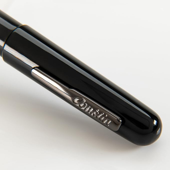 Conklin All American Fountain Pen in Black – Medium Nib, Timeless Design & Premium Craftsmanship – Ideal Gift for Professionals & Collectors