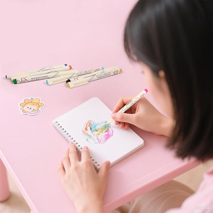 CHARSOCO 01 Micro Fine Point Pen Set - 24 Waterproof Archival Ink Colors, 0.25mm Fineliner Pens for Art Illustrations, Sketching, Anime, Manga, Technical Drawings & Scrapbooking-fan