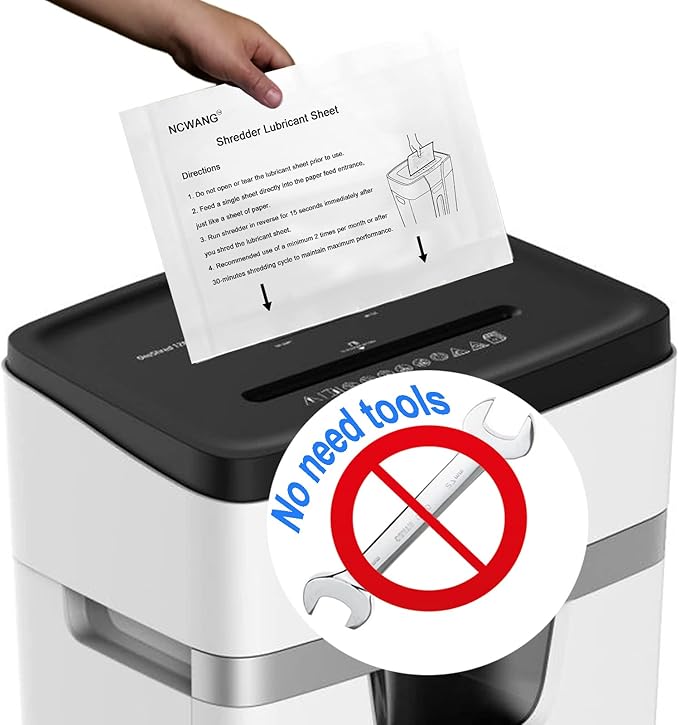 48PACK Paper Shredder Lubricant Sheets with Shredder Lubrication Oil for shredders lubricating