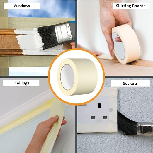 GTSE Wide Masking Tape, 1 Roll, 3 inches x 55 Yards (164 ft), Multi-Surface Adhesive Painting Tape, Perfect for Painting, Home, Office, School, Art, Crafts, Glass, Vinyl