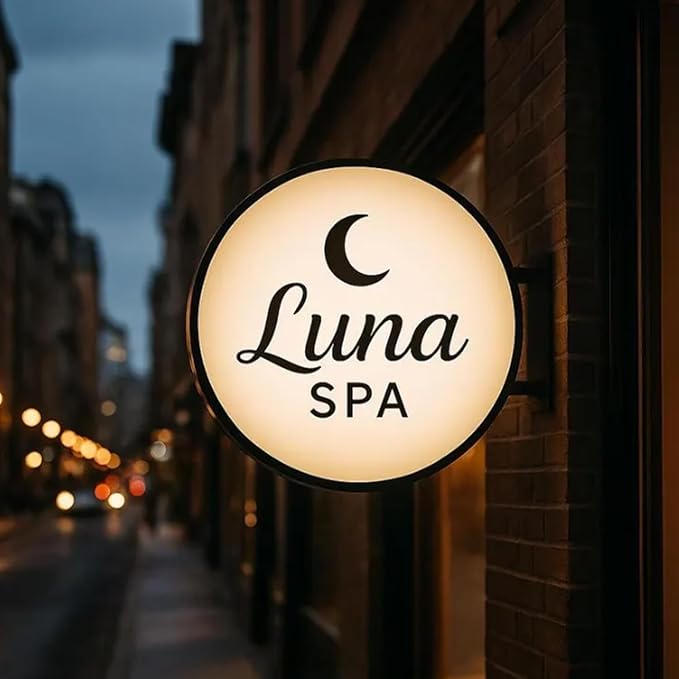 Custom Advertising Lightbox Logo Sign - Personalized Double/Single Sided LED Lighting Round Business Logo for Wall Decor, Shop Shows, Salon, Cafes, Bar & Restaurant Sign, Waterproof, Indoor Outdoor
