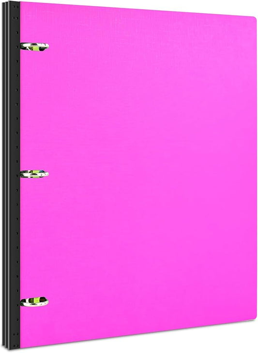 INFUN Telescoping 3 Ring Binder, Portable Plastic 0.75 inch 3 Ring Binder with Telescoping Spine and Foldable Front Cover Holds 8.5" x 11" Paper for School,Office and Homes-Pink
