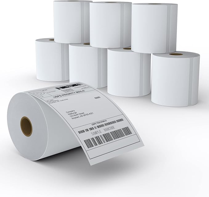 MFLABEL 4x6 Direct Thermal Shipping Labels - 8 Rolls of 450 Labels/Roll, Compatible with Zebra2844/ZP450/ZP500/ZP505, USPS/FedEx/UPS/Amazon Shipping, Smudge-Resistant & Permanent Adhesive