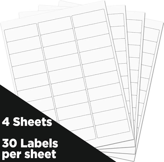 JAM PAPER Return Address Labels - Standard Mailing - 1 x 2 5/8 - White - 120 Shipping Labels/Pack