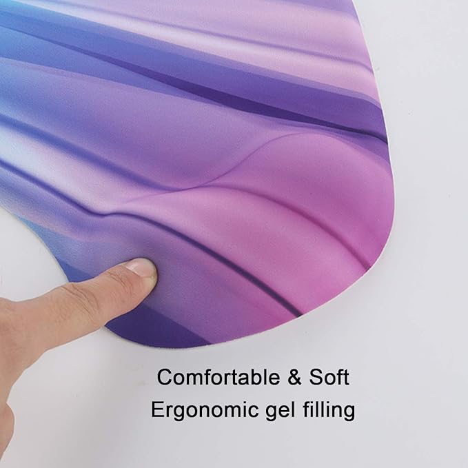 xinidc Ergonomic Computer Mouse Pad with Wrist Rest Support, Pain Relief Mouse Pad with Non-Slip PU Base for Home Office Working Studying (Color Strip)