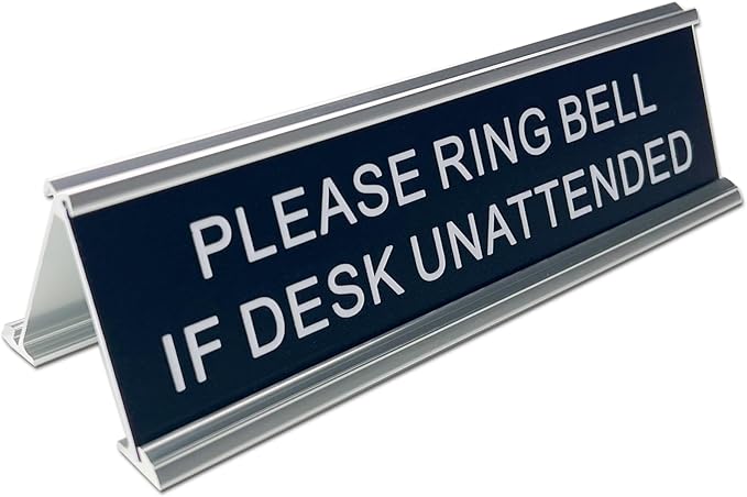 Personalised Double Side Counter Top Sign for Reception Desk Lobby Counter Waiting Room 2"x8"