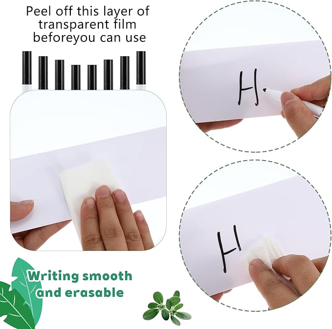 15Pcs Reusable Name Tent Cards with Black Markers Dry Erase Name Plate Wipe Clean Desk Tags Sign for Table Office Conference Meeting Weddings,White, 8.66 x 2.75 x 1.9 Inches