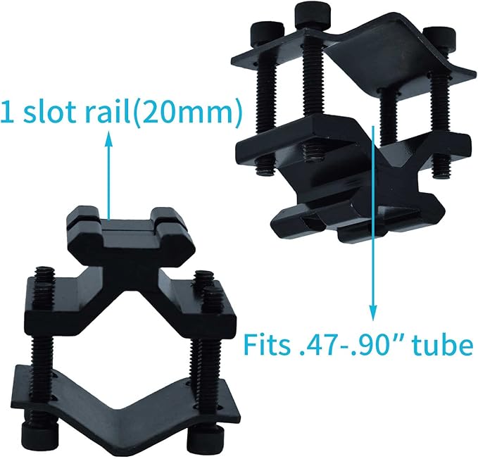 2 Pack Flashlight and Laser Sight Mount with Barrel Adapter,Detachable 1 Inch Scope Ring and Picatinny Rail Mount Combo