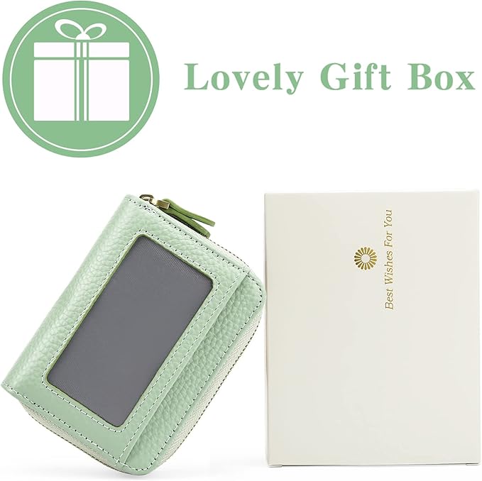GOIACII Small Genuine Leather Wallet for Women, RFID Blocking Credit Card Holder Wallet