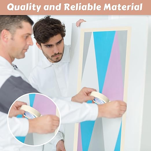 Fainne Masking Tape Bulk General Purpose Masking Painting Tape 55 Yards for Painting Home Office School Stationery Arts Crafts Basic Use, Easy Removal(72 Rolls,1 Inch)