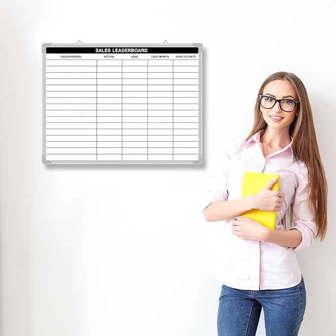 Lined Whiteboard Blank Grid Aluminum Frame Dry Erase Board Reusable Wall Mounted Board for Scheduling, to Do Lists Weekly Planning Home Work (24 x 18 Inch,Sales Ranking List)