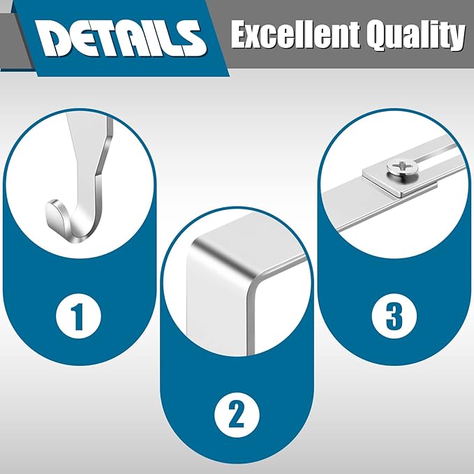 Amylove 4 Pcs Adjustable Cubicle Hanger Universal Partition Metal Cubicle Hooks Door Hanger, Adjusted to Fit Panels with 1 3/8 Inch to 3 1/2 Inch Thickness for Office Whiteboard (Silver)