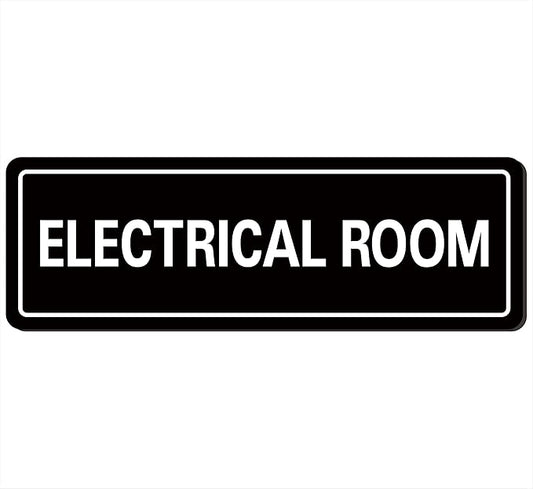 Electrical Room Sign - Premium Durable Acrylic Material, Ultra-strong Self-adhesive, Quick Installation, Suitable for Your Home and Business (9×3 Inches Black).