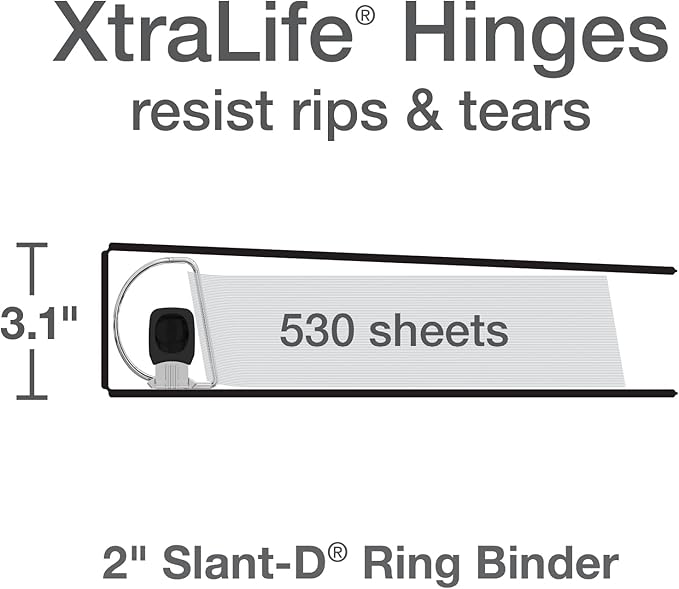 Oxford 3 Ring Binders, 2 inch ONE-Touch Easy Open D Rings, 3-Sided View Binder Covers, Binders for School, Xtralife Hinge, Non-Stick, PVC-Free, Natural Pastel, 530-Sheet Capacity, 4 Pack (79923)