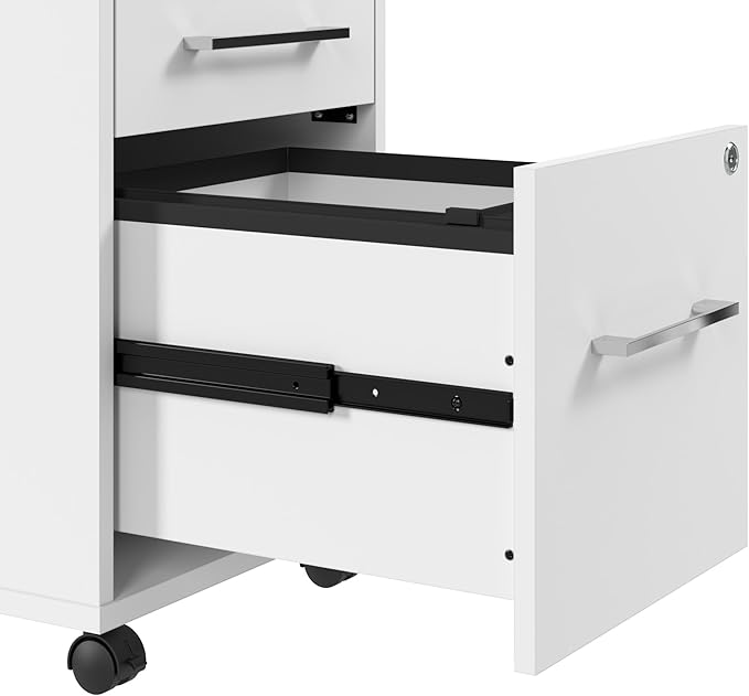 Bush Business Furniture Hustle 72W x 30D Computer Desk and Storage Cabinet with Drawers and Shelves in White/White, Modular Office Table for Home and Professional Workspace
