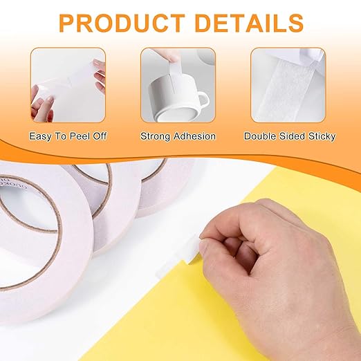 GUOKOFF Double Sided Tape 1 Inch x 40 Yards - 2 Rolls, Strong Adhesive Double Sided Sticky Tape, Two Sided Tapes, Multipurpose Tape for Arts, DIY, Crafts, Scrapbooking