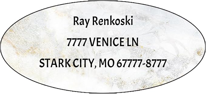 Made in USA Custom Return Address Stickers Labels Customized Mailing Label for Envelopes, Personalized Self Adhesive Flat Sheet Oval Labels