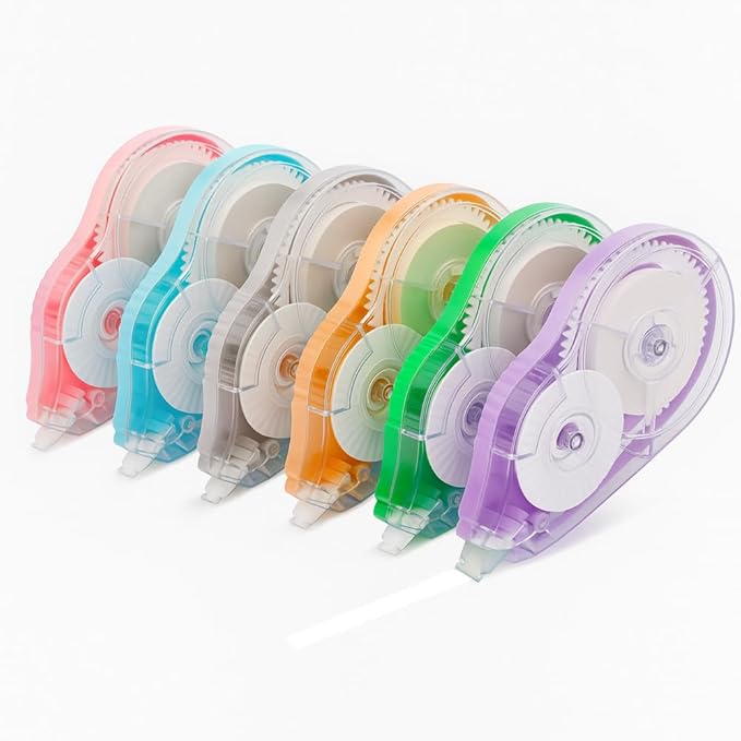 Aipker Correction Tape, Extra-Long 30 m (98 ft) Each – 590 ft Total, Easy-to-Use White Out Tapes Dispensers, High Capacity White Out Correct Tapes for School, Office or Home Use - 6 Pack