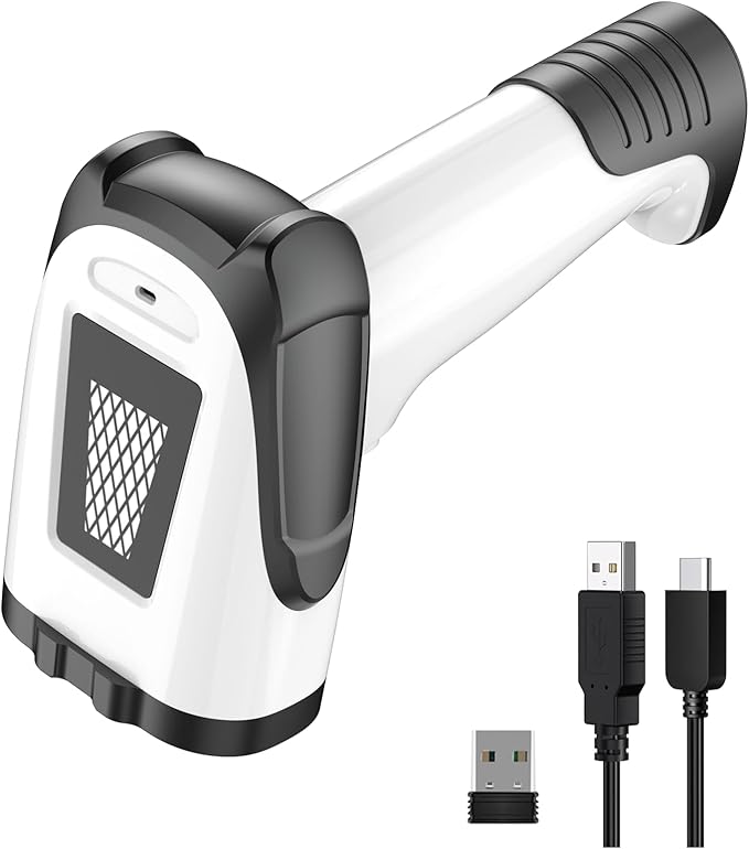 2D Handheld Wireless Barcode Scanner with Stand 3-in-1 Bluetooth bar Code Scanners - Cordless, Rechargeable 1D and 2D Barcode Scanner for Inventory - Wireless, Handheld, USB Bar Code/QR Code Scanner