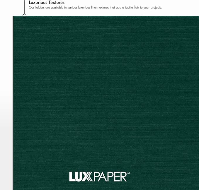 LUXPaper 9.5" x 12" Certificate Holders | Green Linen | 100lb. Cover | 25 Qty