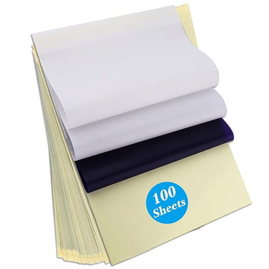 Yangna Tattoo Transfer Paper 100 Sheets Bulk A4 Thermal Stencil Paper for Tattoo Shops & Artists, 4-Layer for Copiers & Hand Drawing