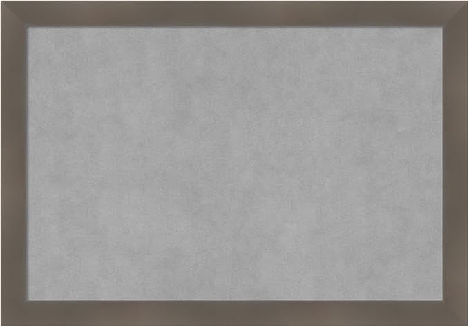 Amanti Art Grey Framed Magnetic Board 18x26 Medium Vision Board for use with Magnets, 100% Metal Sheet to Display Items as Office Decor or for Home Organization in mudroom, Kitchen or Kids Room