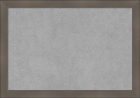 Amanti Art Grey Framed Magnetic Board 18x26 Medium Vision Board for use with Magnets, 100% Metal Sheet to Display Items as Office Decor or for Home Organization in mudroom, Kitchen or Kids Room