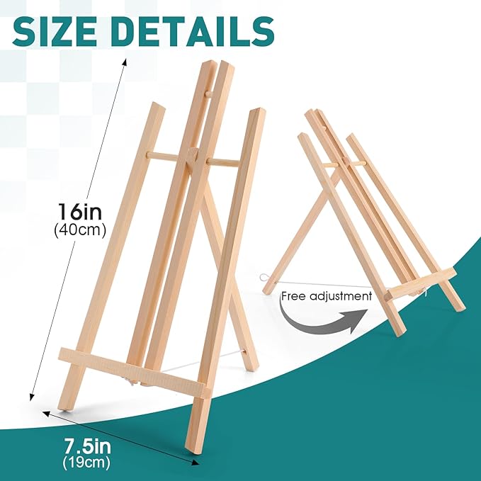 ESRICH 12Pack16in Tabletop Easel,Tabletop Easel for Painting Party, Wooden Tabletop Display Easels,Painting Easel for Displaying Canvases, Photos, Display Tripod Holder Stand for Students Kids