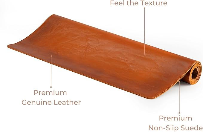 Node Leather Desk Mat - Executive Real Leather Desk Pad - Large (18 3/4" X 35 3/4") | Non-Slip Leather Desk Blotter