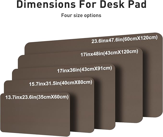 Aothia Leather Desk Pad Protector, Large Mouse Pad, Office Mat, Non-Slip PU Leather Blotter, Laptop Desk Pad, Waterproof Writing Pad for Office and Home (Coffee, 23.6" x 13.7")