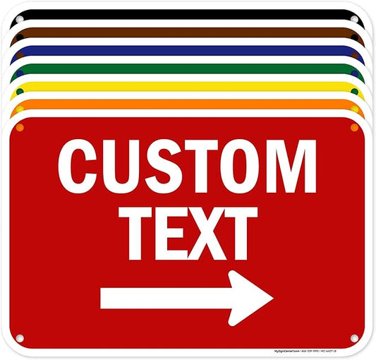 Custom Arrow,Custom Directional Sign, Right Arrow, 12x18 Inches, 55 mil thick HDPE (high density polyethylene) Made in USA by My Sign Center