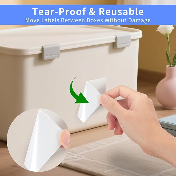 250pcs 3.5 x 2.25 Inch Blank Name Tag Stickers for Classroom, Removable Freezer Labels for Storage Bins Jars Food Containers Box Easy Peel Off Tear Resistant No Residue Moving Labels to Write On