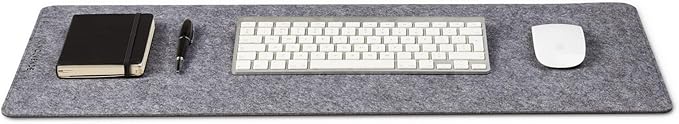 Wolvende Premium Felt Desk Mat | Small 12" x 27.5" | Multifunctional Desk Pad for Home Office | Mid Gray