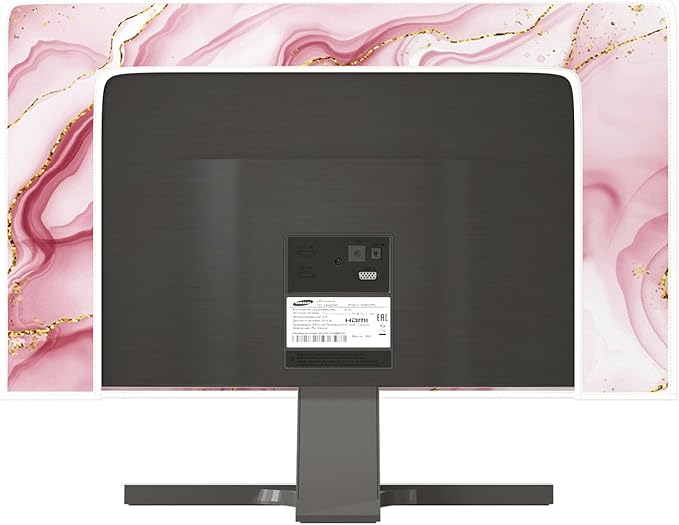 Baocicco Gold Pink Marble Waterproof TV Display Screen Cover 50, 51, 52 Inch TV Accessories Laptop TVs LCD Screen Decoration for Tablet Anti-Static Dustproof Protective for Home Office