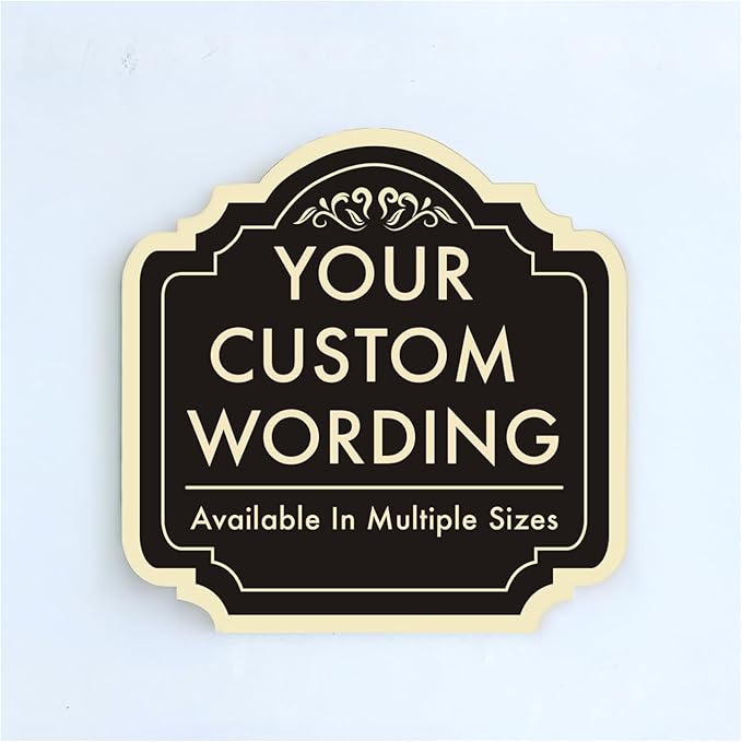 Custom Decorative Outdoor Metal Sign - Personalized Aluminum - Design 2 Black Charcoal 24x24 In - Waterproof Made In USA