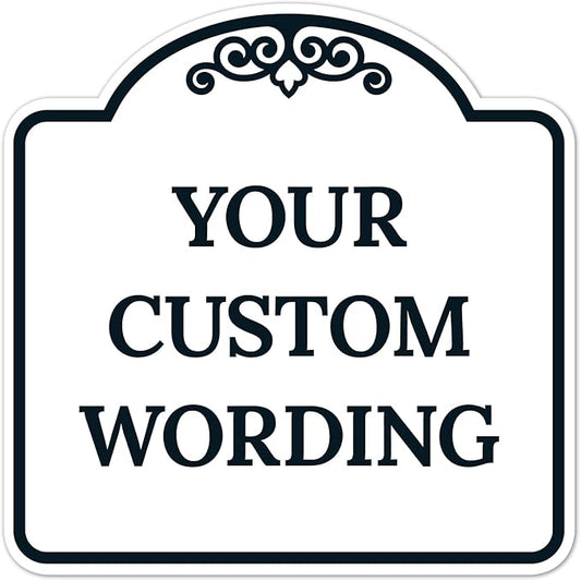 Custom Decorative Sign, Personalized Metal Sign for Business, Driveway, Home, Airbnb, Office Door Plaque,Black Border Sign, 24x24 Inches, ACM, Fade Resistant, Made in USA by Sigo Signs