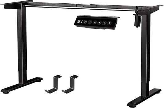 BIZUM Electric Standing Desk Frame, Height Adjustable Sit Stand Desk Base with Memory Preset Button, USB Port for Home Office, Black Frame Only