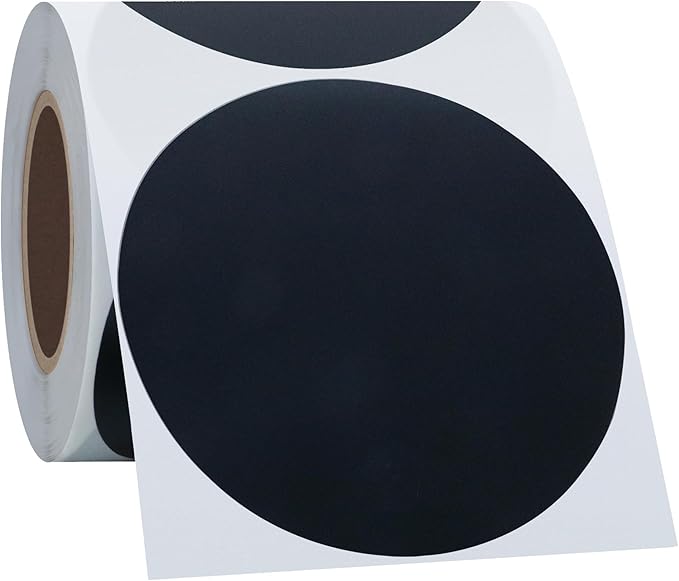 Hybsk Round Color Coding Circle Dots Labels Warehouse Inventory Organizer Stickers (3 inch, Black)